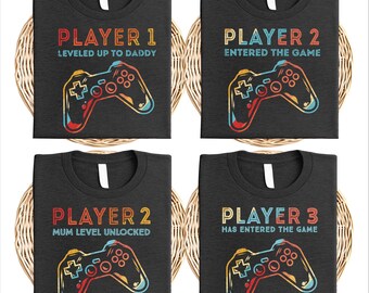 Gamer Family Shirts, Family Player T-Shirt, Dad Gamer Shirt, Mom Gamer Shirt, Matching Family Gaming Shirts, Gamer Gift, Baby Reveal Tee