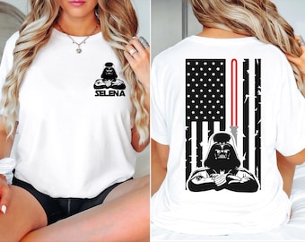 Custom 4th of July Shirt Patriotic Flag Tee, Independence Day T-Shirt, USA Flag Shirt, American Shirt, Star Wars Fan Gift