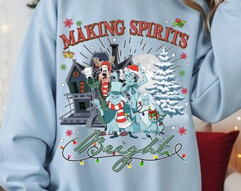 Weihnachtsshirt mit Aufdruck „Making Spirits Bright“, Weihnachtspullover für die Weihnachtsreise, Weihnachts-Familien-T-Shirt