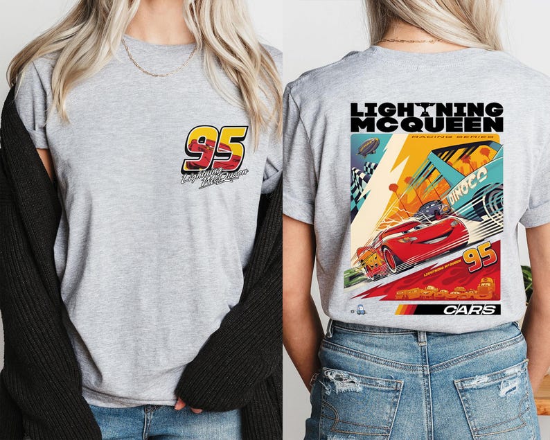 Camiseta de Rayo McQueen, camiseta de Disneyland, suéter de Disneyworld, camiseta McQueen 95, camiseta familiar de Magic Kingdom, camiseta de Cars imagen 2