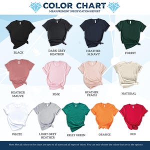 the color chart for a women's t - shirt