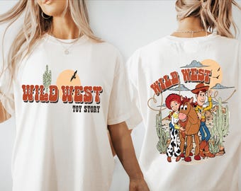Vilda västern Toy Story-tröja, Disney Western Vibe-tröja, Pixar Fest-tröja, Disney semestertröja, Toy Story Woody och Jessie-tröja