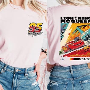 Camiseta de Rayo McQueen, camiseta de Disneyland, suéter de Disneyworld, camiseta McQueen 95, camiseta familiar de Magic Kingdom, camiseta de Cars imagen 5