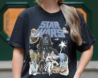 Disney Star Wars Retro Shirt, Vintage Star Wars Tee, Galaxy's Edge Sweatshirt, Disneyworld T-Shirt, Star Wars A New Hope Faded Sweater