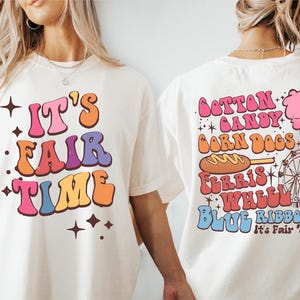It&#39;s Fair Time Shirt, Cotton Candy Corn Dogs Blue Ribbon Shirt, Carnival Sweater, American Circus Shirt, Birthday Carnival Tee