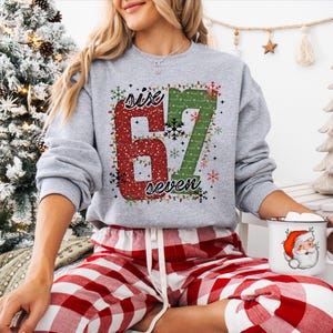 Christmas Six Seven 67 Shirt, Funny Christmas Meme Tee, Funny Christmas Family Sweatshirt, Six Seven Meme Sweater, Merry Christmas Shirt
