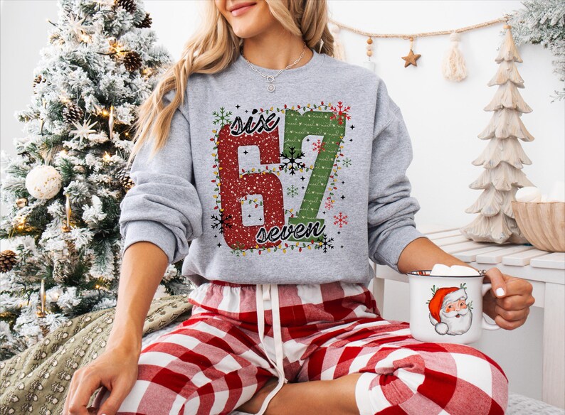 Christmas Six Seven 67 Shirt, Funny Christmas Meme Tee, Funny Christmas Family Sweatshirt, Six Seven Meme Sweater, Merry Christmas Shirt