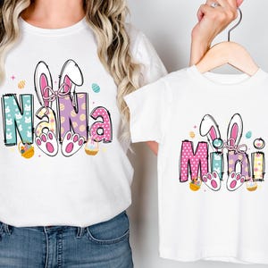 Nana Mini Easter Bunny Shirt, Happy Easter Family Sweatshirt, Easter Day Matching T-Shirt, Easter Trip Tee, Family Easter Rabbits Shirts