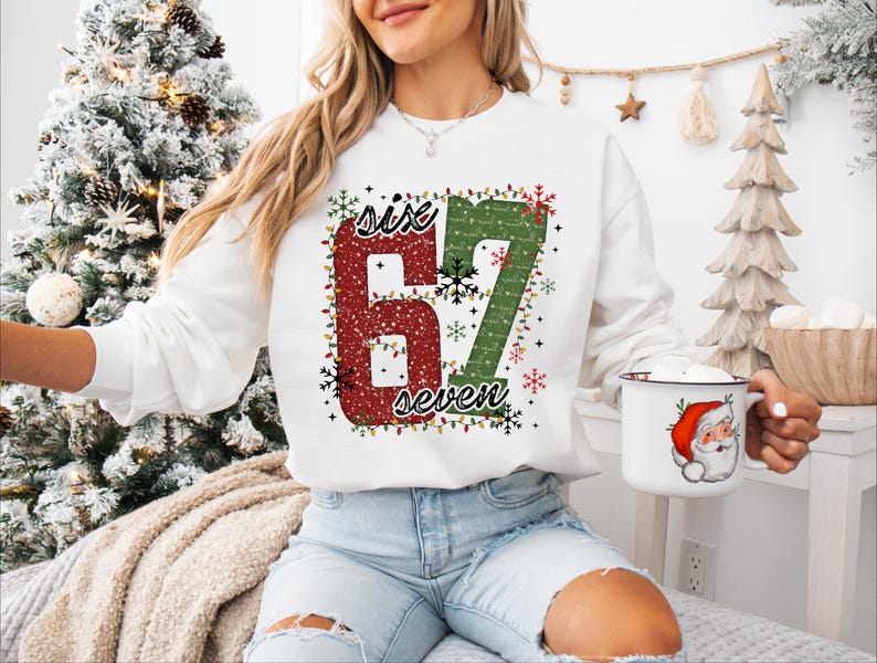 Christmas Six Seven 67 Shirt, Funny Christmas Meme Tee, Funny Christmas Family Sweatshirt, Six Seven Meme Sweater, Merry Christmas Shirt