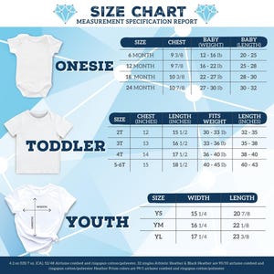 a baby's bodysuit size chart with measurements