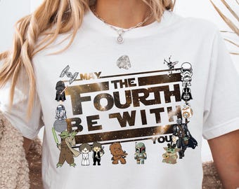 May The Fourth Be With You Retro Star Wars Shirt, Disney Star Wars Crew Shirt, Disney World Vintage Star Wars Tee, Galaxy's Edge Sweater