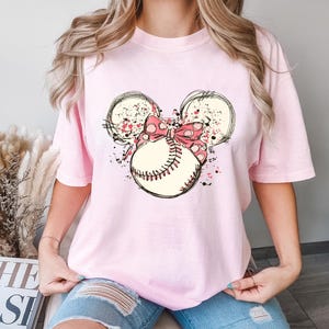 Disney Minnie Baseball Shirt, Baseball Minnie Ears T-Shirt, Disney Baseball Lover Tee, Baseball Season Sweatshirt, Baseball Game Day T-Shirt