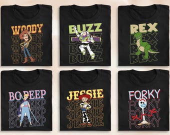 Camiseta retrô com personagens de Toy Story, camiseta vintage combinando de Toy Story da Disney, moletom familiar da Disneyland, suéter para viagem à Disney em 2026