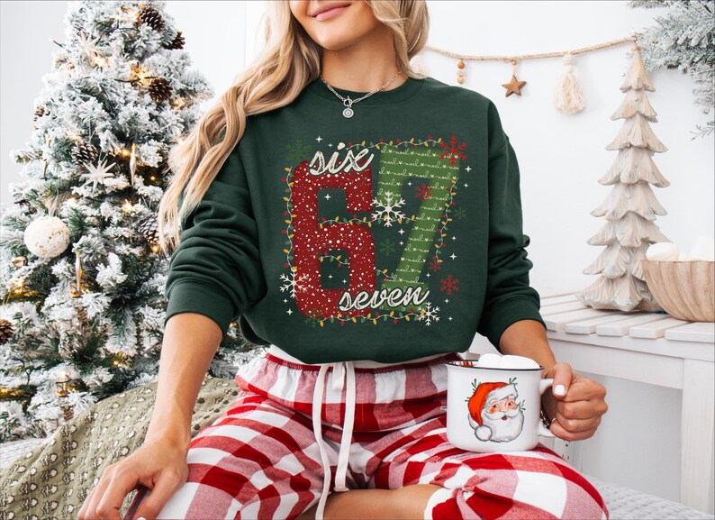 Christmas Six Seven 67 Shirt, Funny Christmas Meme Tee, Funny Christmas Family Sweatshirt, Six Seven Meme Sweater, Merry Christmas Shirt