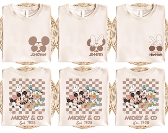 Retro Mickey Minnie Shirts, Disney Family Vacation Tees, Custom Disney Trip Shirt, Checkered Mickey Shirt