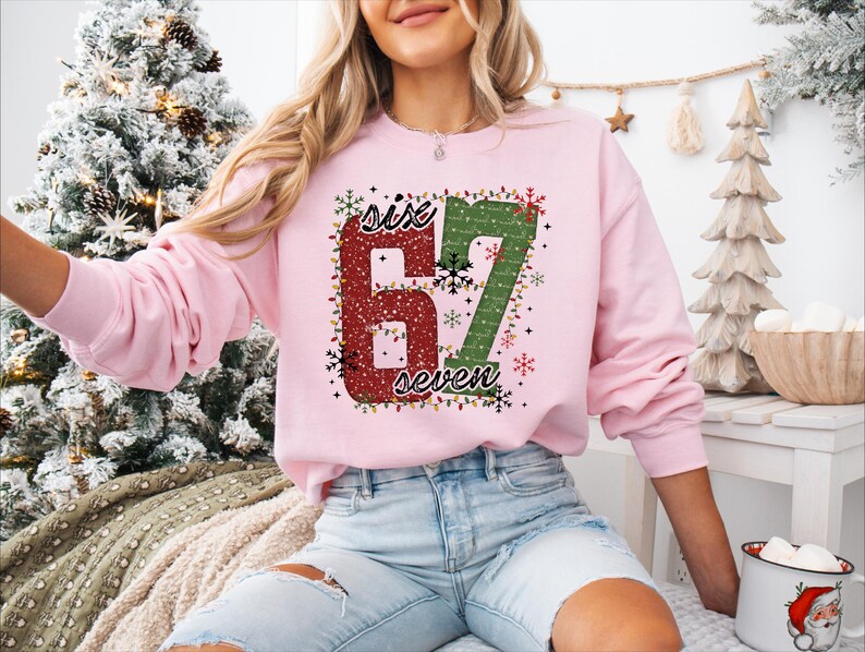 Christmas Six Seven 67 Shirt, Funny Christmas Meme Tee, Funny Christmas Family Sweatshirt, Six Seven Meme Sweater, Merry Christmas Shirt