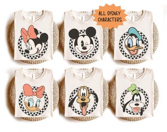 Retro Disney Trip T-shirt, Mickey and Friends Tees, Disney Family Vacation Shirt, Disney All Characters Shirt