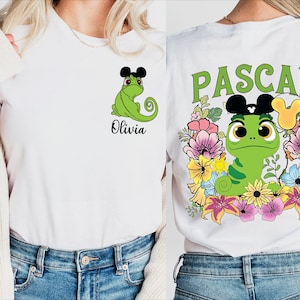 Pascal Custom Name Shirt, Tangled Disney T-Shirt, Disneyland Rapunzel And Pascal Sweatshirt, Pascal With Mickey Ears Shirt