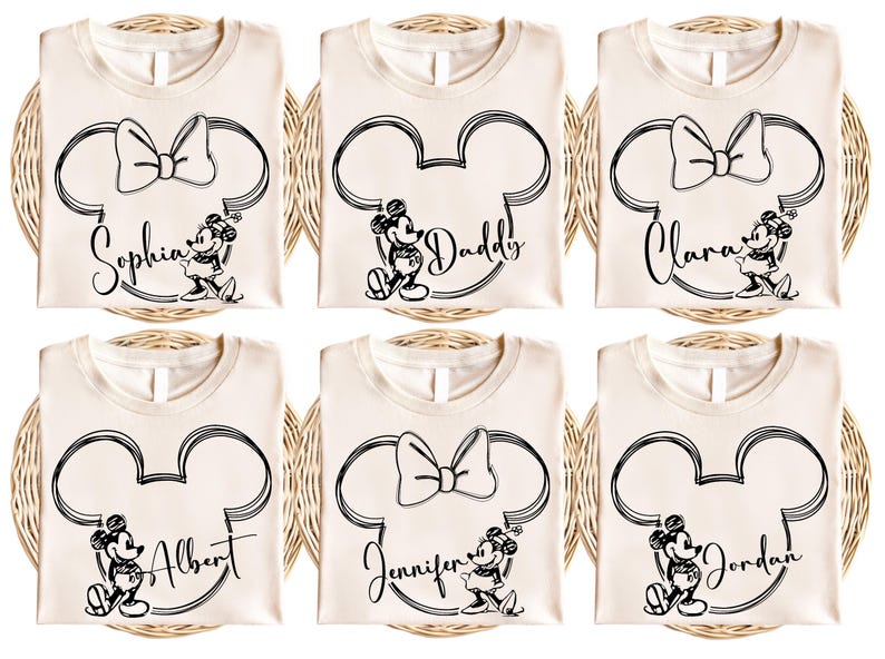 a set of six mickey mouse shirts