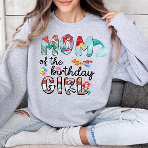 Birthday Family Squad Shirt, Disney Ariel Birthday Girl Shirt, Disney Mama Mini Tee, Disney Mermaid Sweatshirt, Birthday Princess Tee