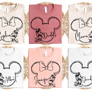 Personalized Disney Family Matching Shirt, Custom Name Disney Vacation Trip Shirt, Mickey And Minnie Head Matching Shirt, Disney Mickey Tee
