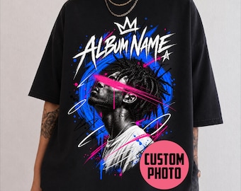 T-Shirt mit individuellem Albumfoto, personalisiertes Konzertoutfit, Geschenk für Musikliebhaber