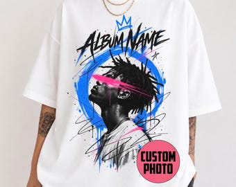 T-Shirt mit individuellem Albumfoto, personalisiertes Konzertoutfit, Geschenk für Musikliebhaber