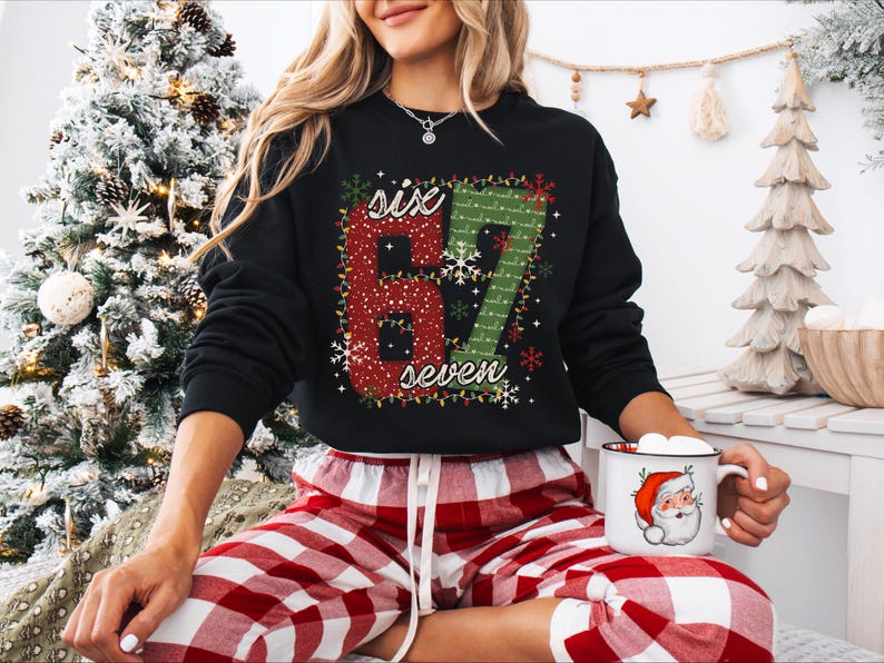 Christmas Six Seven 67 Shirt, Funny Christmas Meme Tee, Funny Christmas Family Sweatshirt, Six Seven Meme Sweater, Merry Christmas Shirt