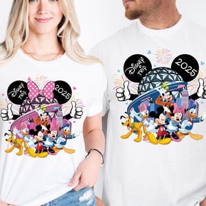 Disney Trip 2025 Epcot Mickey Minie-shirt, Disney World Mickey and Friends-sweatshirt, Disneyland Trip-T-shirt, Walt Disney Family T-shirt