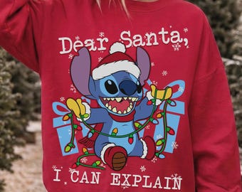 Dear Santa I Can Explain Christmas Shirt, Funny Alien Christmas Sweatshirt
