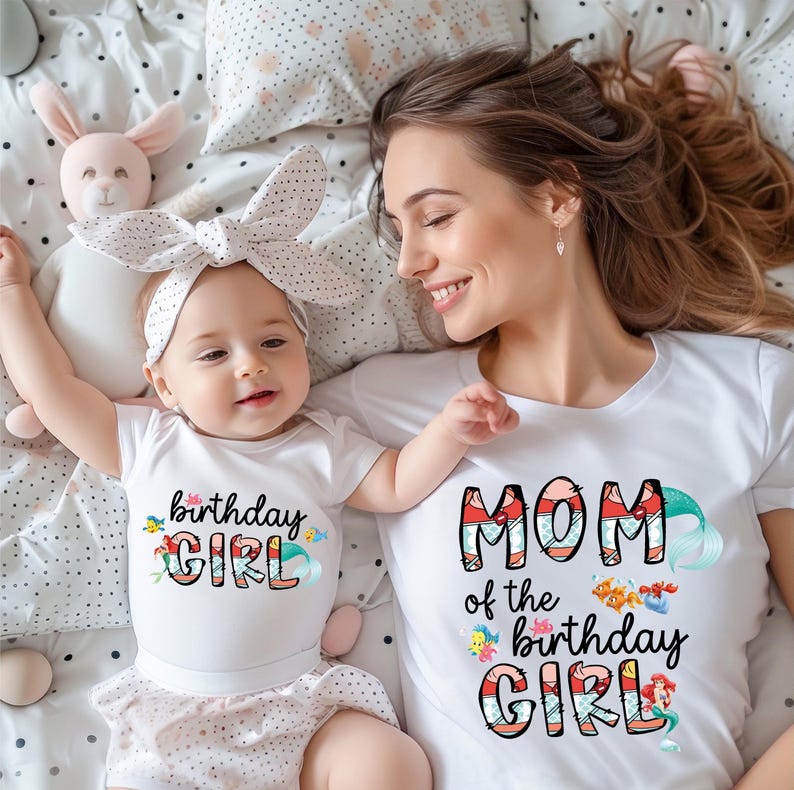 Birthday Family Squad Shirt, Disney Ariel Birthday Girl Shirt, Disney Mama Mini Tee, Disney Mermaid Sweatshirt, Birthday Princess Tee