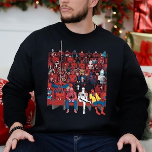 Spiderman Xmas Sweatshirt, Avengers Christmas Tee, Marvel Spidermen Xmas Shirt, Spidermen Christmas Lights Sweater