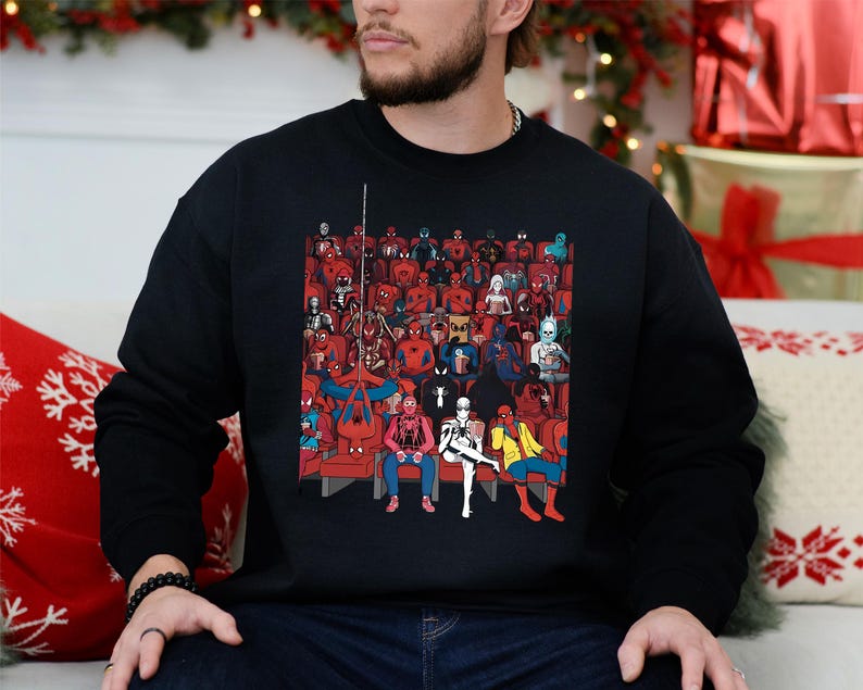 Spiderman Xmas Sweatshirt, Avengers Christmas Tee, Marvel Spidermen Xmas Shirt, Spidermen Christmas Lights Sweater