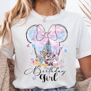 Birthday Girl Disney Characters Shirt, Disney Birthday Squad Sweatshirt, Birthday Girl Tee, Disney World Birthday Trip Shirt, Disney Castle