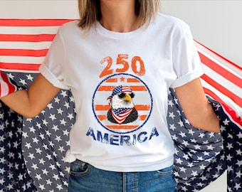 America 250 Shirt, 4th of July Shirt 2026, Patriotic Eagle Shirt, USA 250 Anniversary Tee, Independence Day Shirt, American Flag Shirt