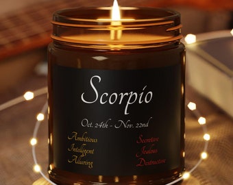 Birth Month Scorpio Custom Candles | Premium Soy Scented Candle | Gift Candle | Funny Candle | Self Love | Wedding Gift For Best Friend