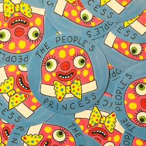 Mr Blobby Sticker: The People's Princess Eco-Friendly Vinyl (7cm Circle)