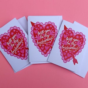 Will You Be My Bridesmaid-wenskaart | Set van 3 | Uniek briefpapier voor bruiloften en evenementen