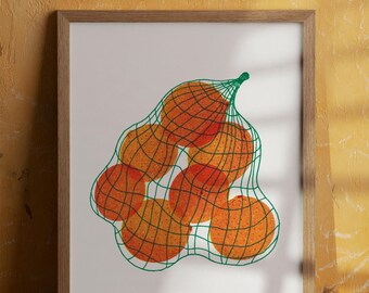 Oranges Art Print: A4 and A5 Vibrant Fun Wall Art
