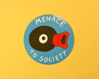 Menace to Society Sticker: Pingu Eco-Friendly Vinyl (7cm Circle)