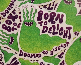 Alien Slug Sticker, Eco Vinyl Laptop Decal