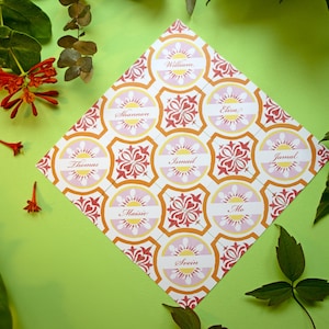 Tarjetas con nombres de lugares para la hora dorada / Papelería exclusiva para bodas y eventos