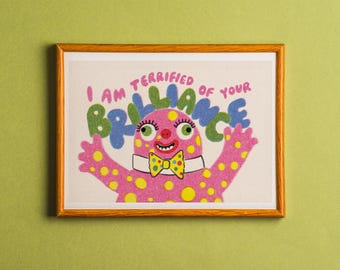 Mr Blobby Art Print: Terrified of Your Brilliance, 90s Retro