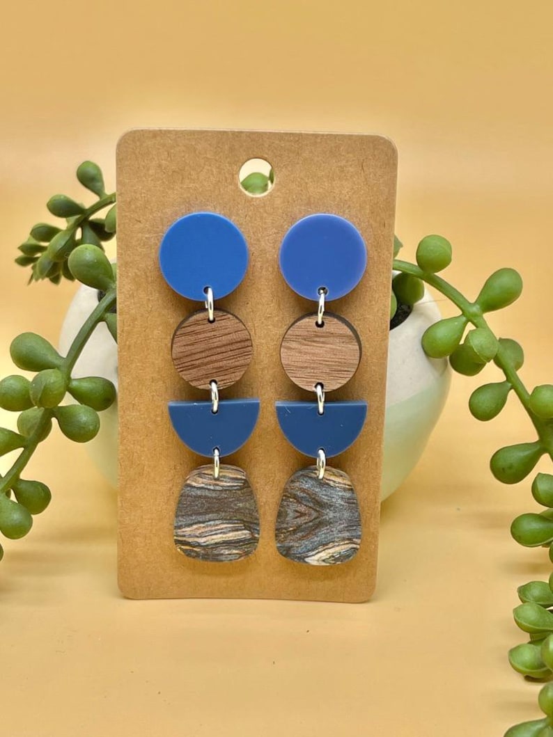 Acrylic Earrings, Dangle Earrings, Geometric Earrings,