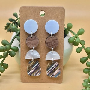 Acrylic Earrings, Dangle Earrings, Geometric Earrings,