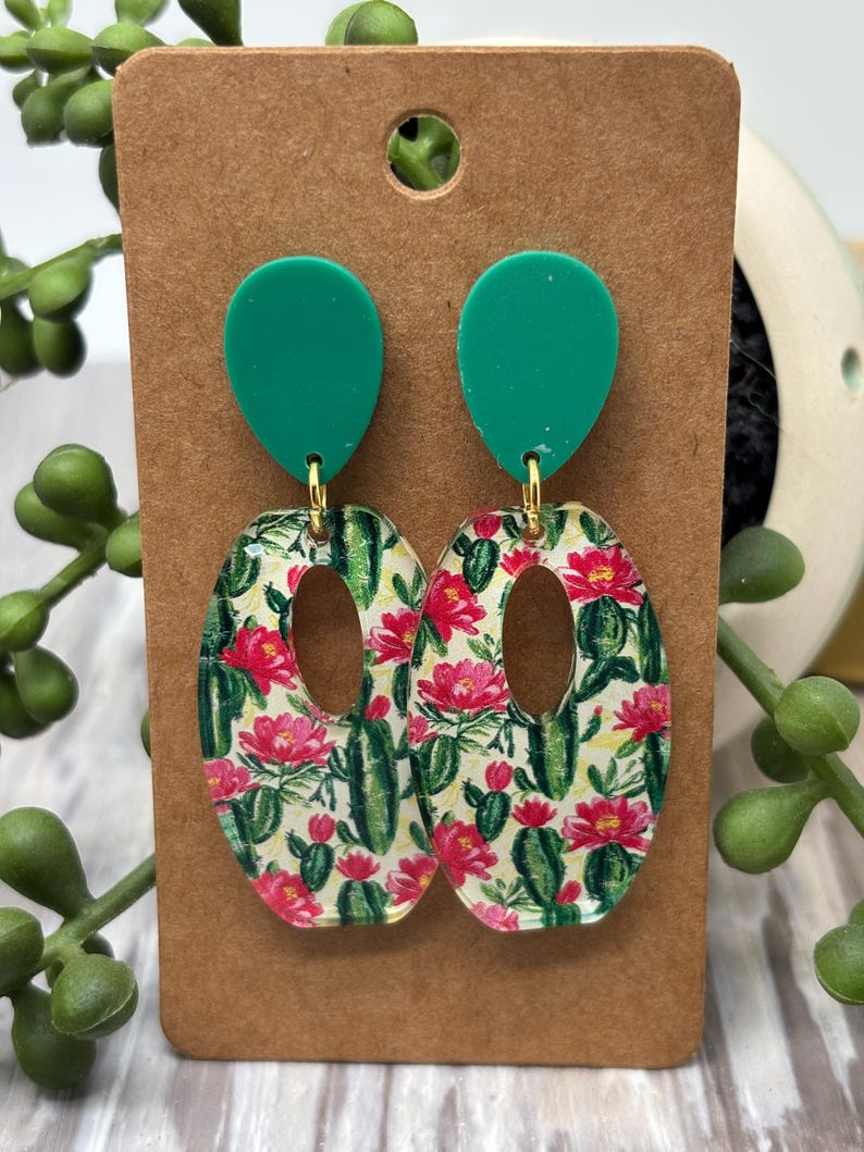 Acrylic Earrings, Dangle Earrings, Geometric Earrings,