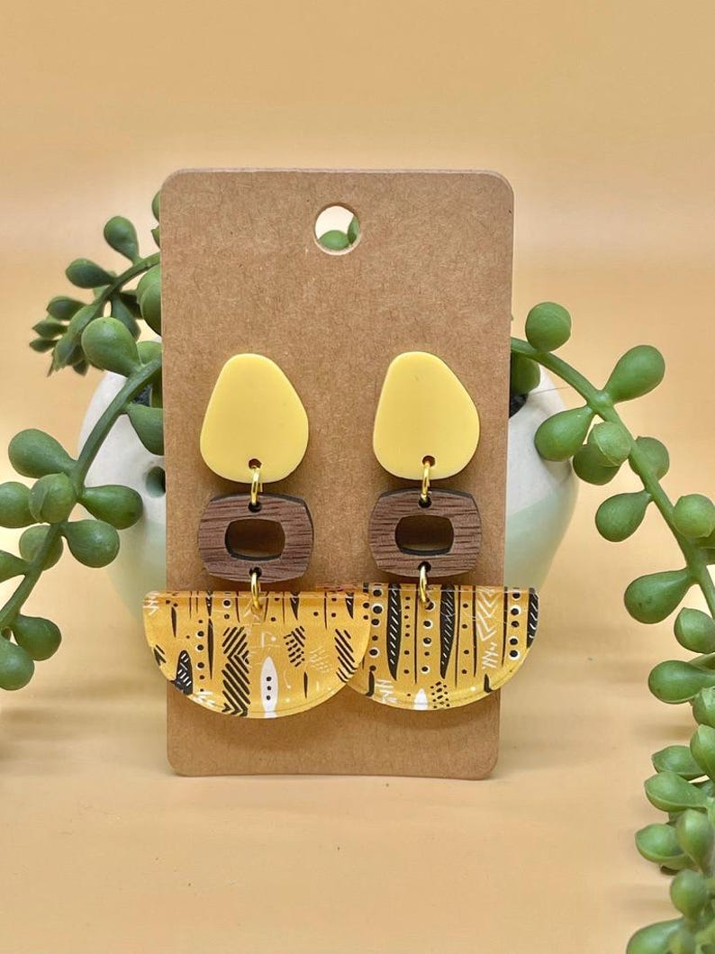 Acrylic Earrings, Dangle Earrings, Geometric Earrings,