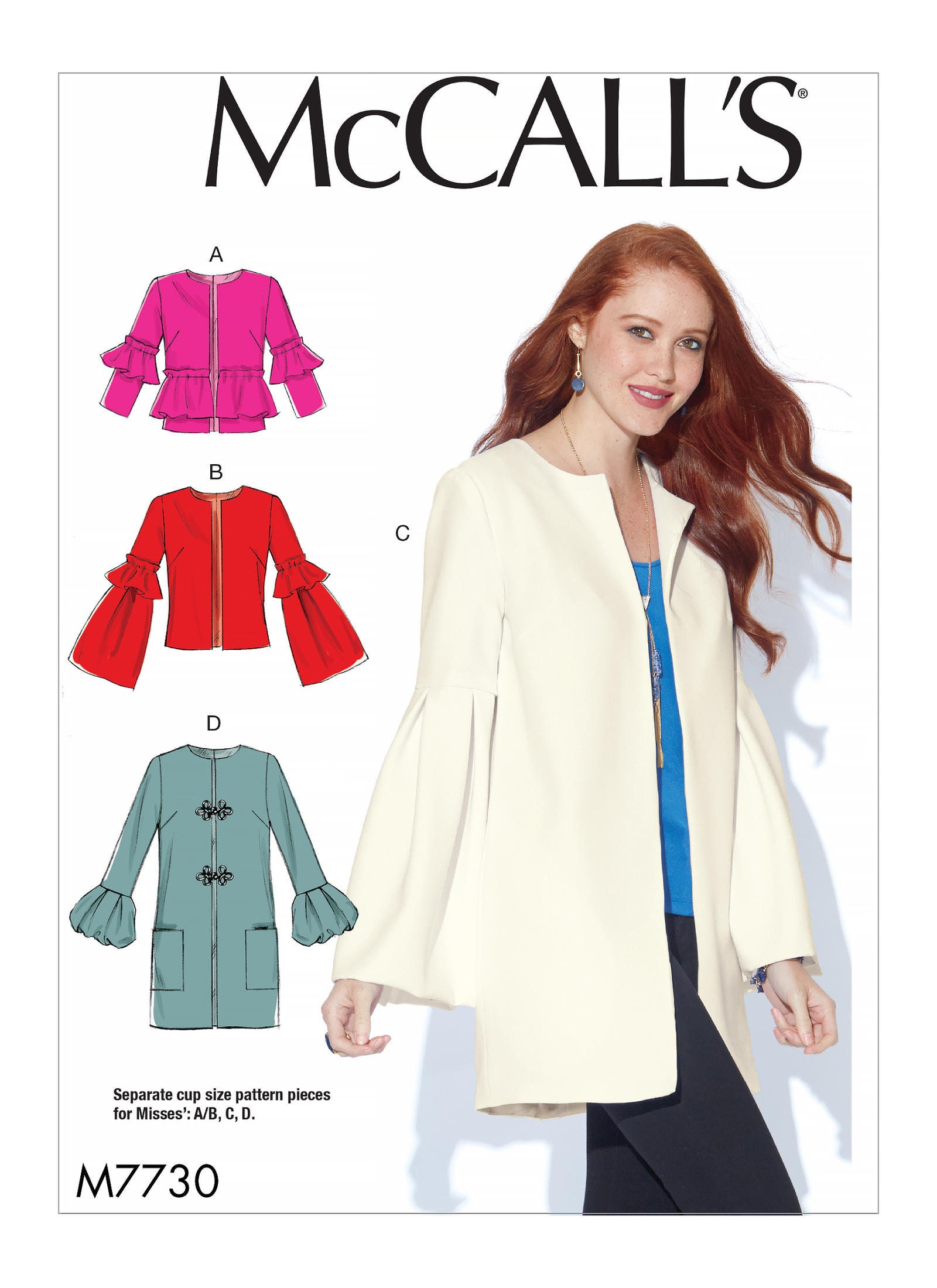 L-XL Simplicité facile à coudre Misses/'s Doublé Veste avec variations-XS-S-M