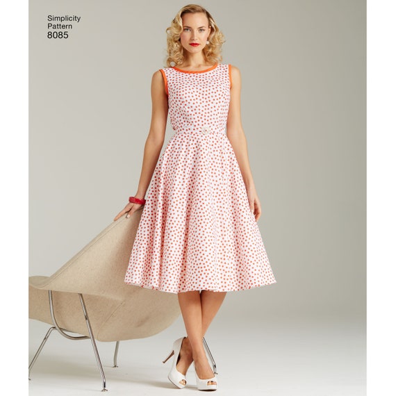 6-14 or 14-22 You Pick Simplicity 8085 Misses Wrap Dress// 2 Lengths Sizes