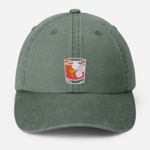Negroni Cocktail Embroidered Hat, Vintage Coctail Lovers Baseball Cap, Retro Summer Party Hat, Bartender Gift, Drink Lover Hat, Gift for Her